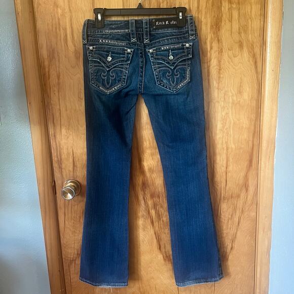 Low Rise Rock Revival Jeans Size 27 Celine Boot Cut Sequin Studded - Picture 4 of 11